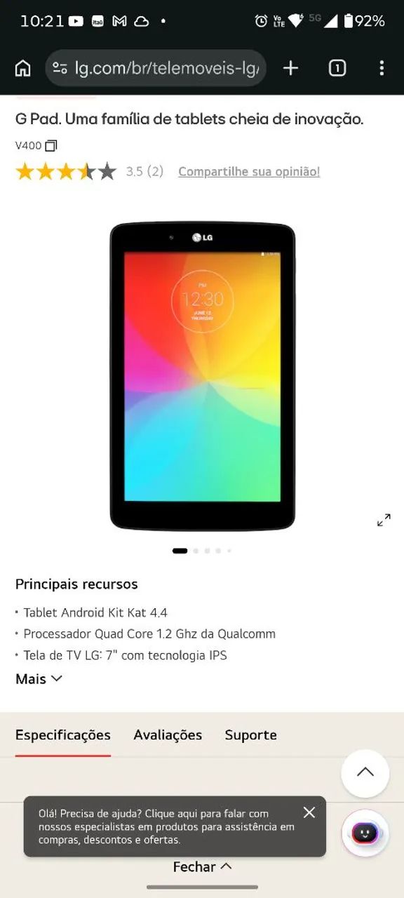 Tablet LG V400 7 polegadas  - Foto 4