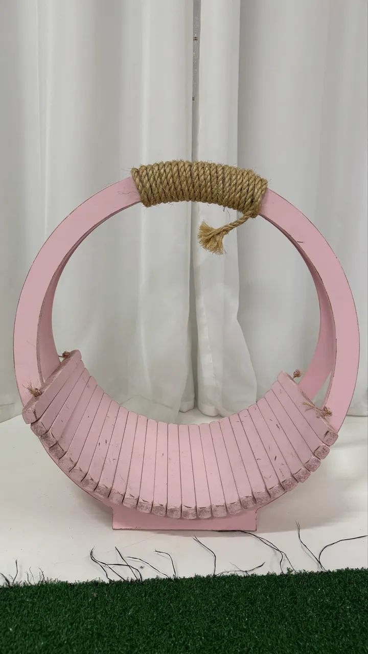 Cama circular redonda newborn rosa