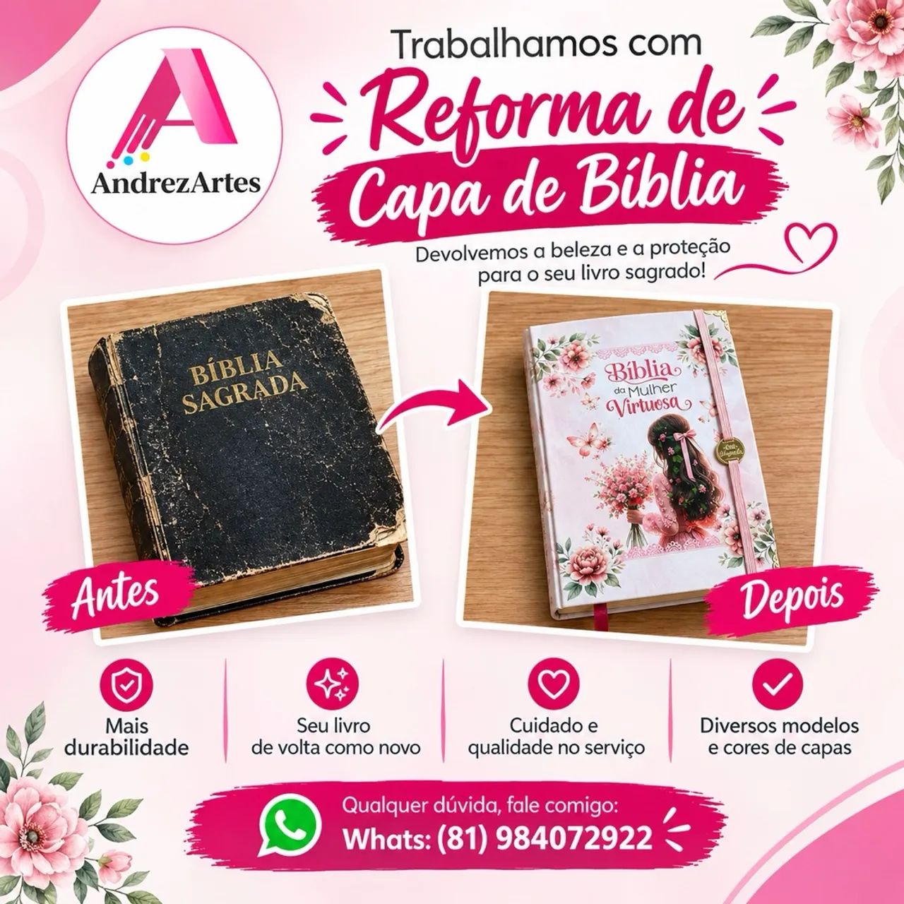 Restauração de capa de Bíblia 