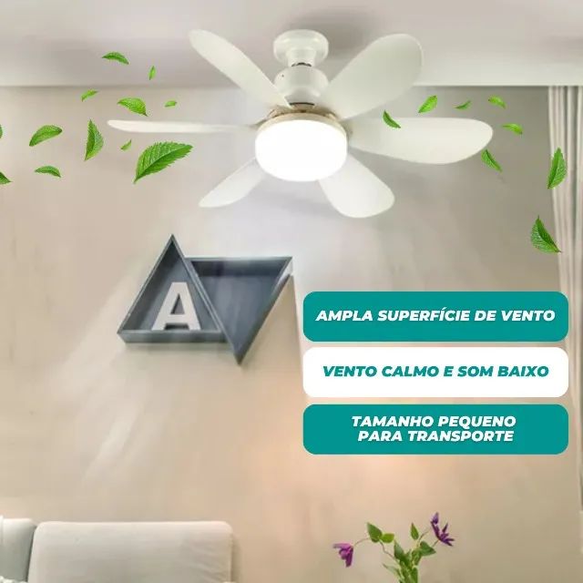 Ventilador De Teto 60w Com Controle E Soquete E27 Silencioso - Foto 6