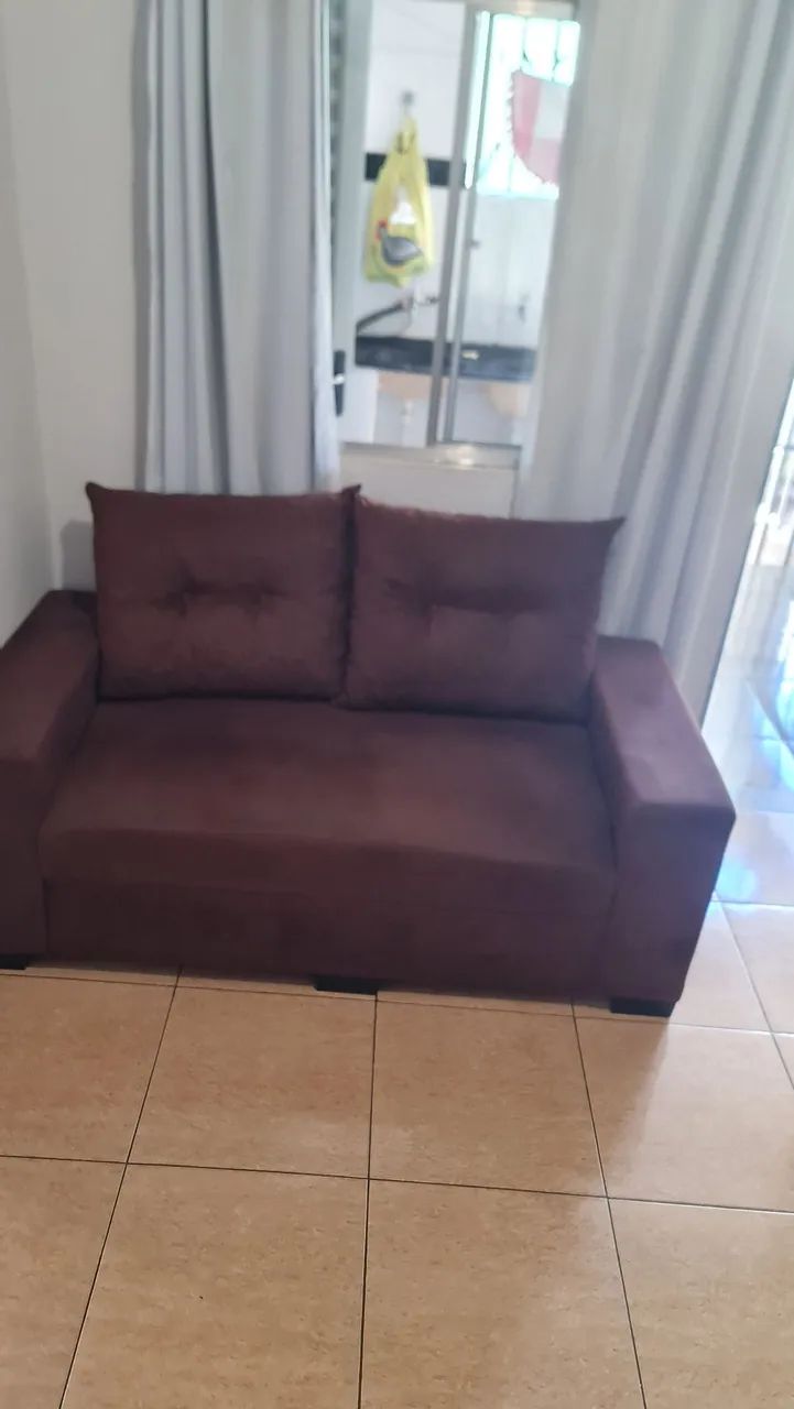Conjunto Sofa 3 e 2 Lugares - Marrom - Foto 4
