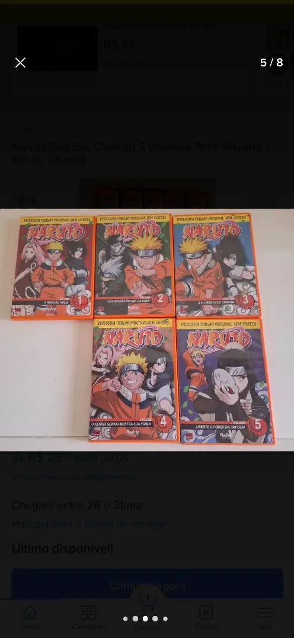 Naruto clássico Box 01 DVD - Foto 4