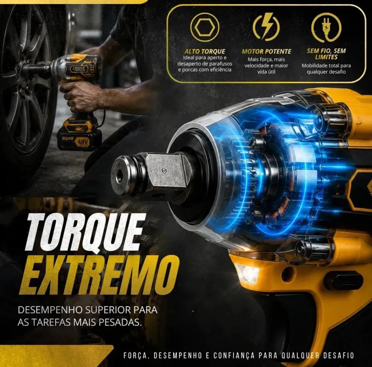 ? Chave de Impacto Brushless 48V - NOVA - Foto 3
