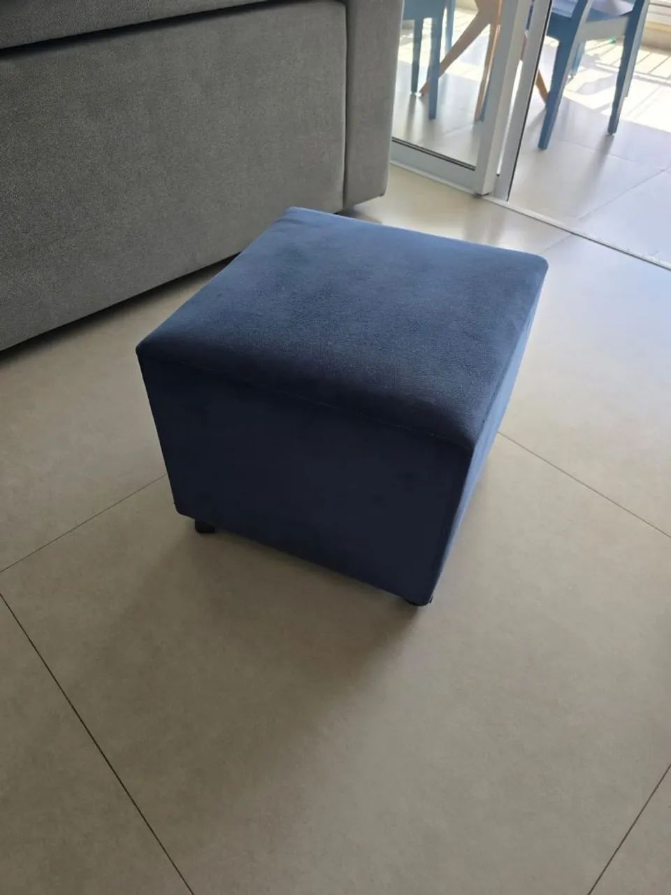 Puff Azul em Suede - Foto 2