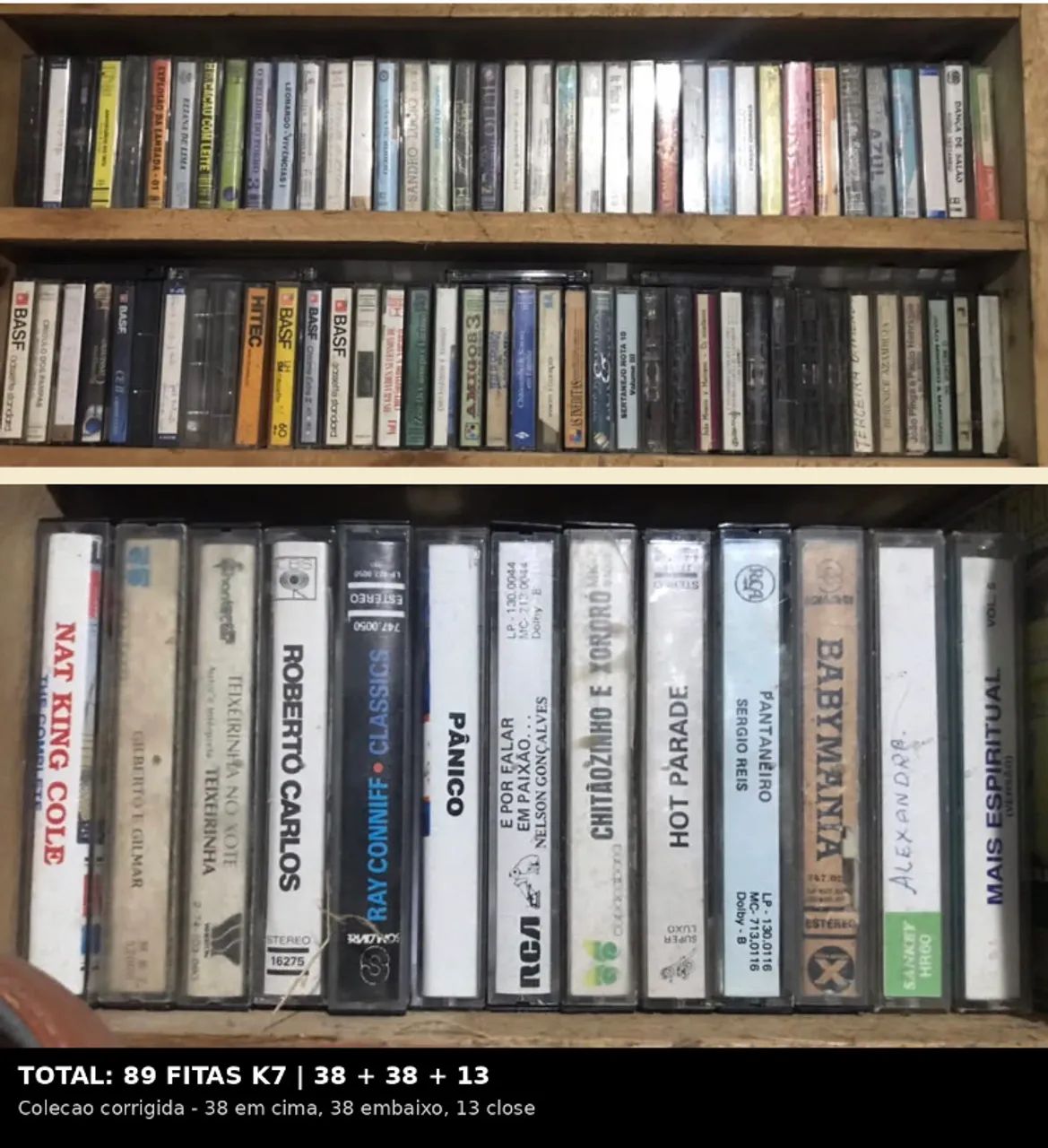 Lote com 89 Fitas K7 gravadas e algumas originais  (sem teste)