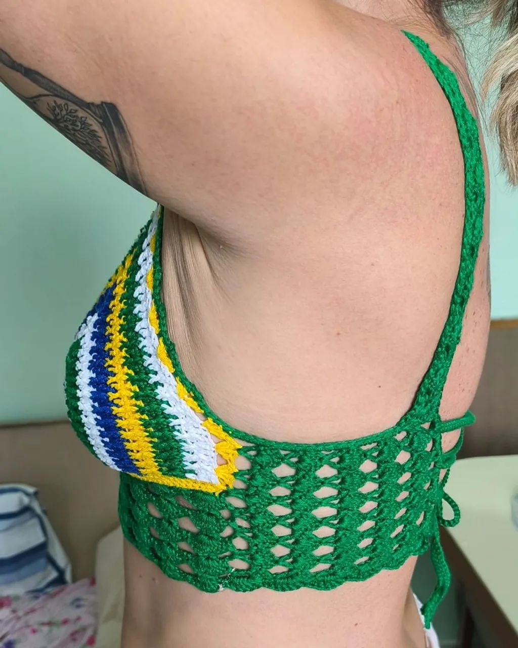 Tops em crochê feito a mão com linha100%algodão - Foto 5