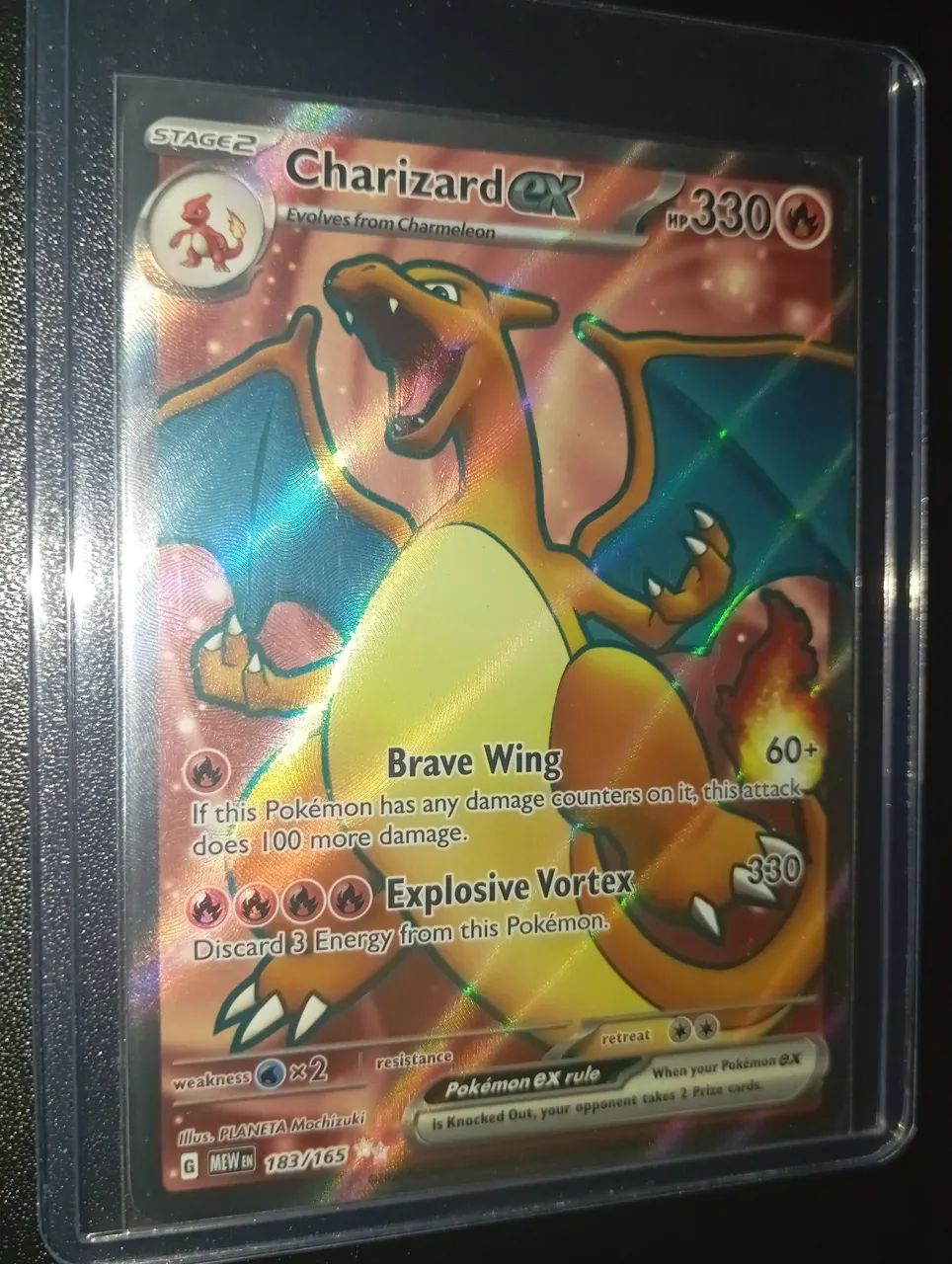 Carta Pokémon Charizard Full Art Coleção 151 INGLÊS NM Perfeito