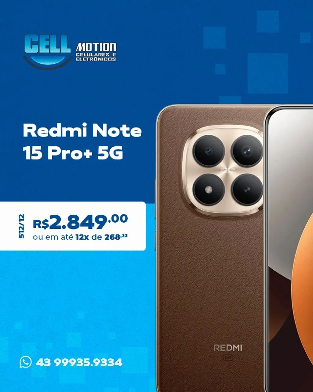 Xiaomi Redmi Note 15 Pro Plus 5G 512GB - Celulares e Smartphones