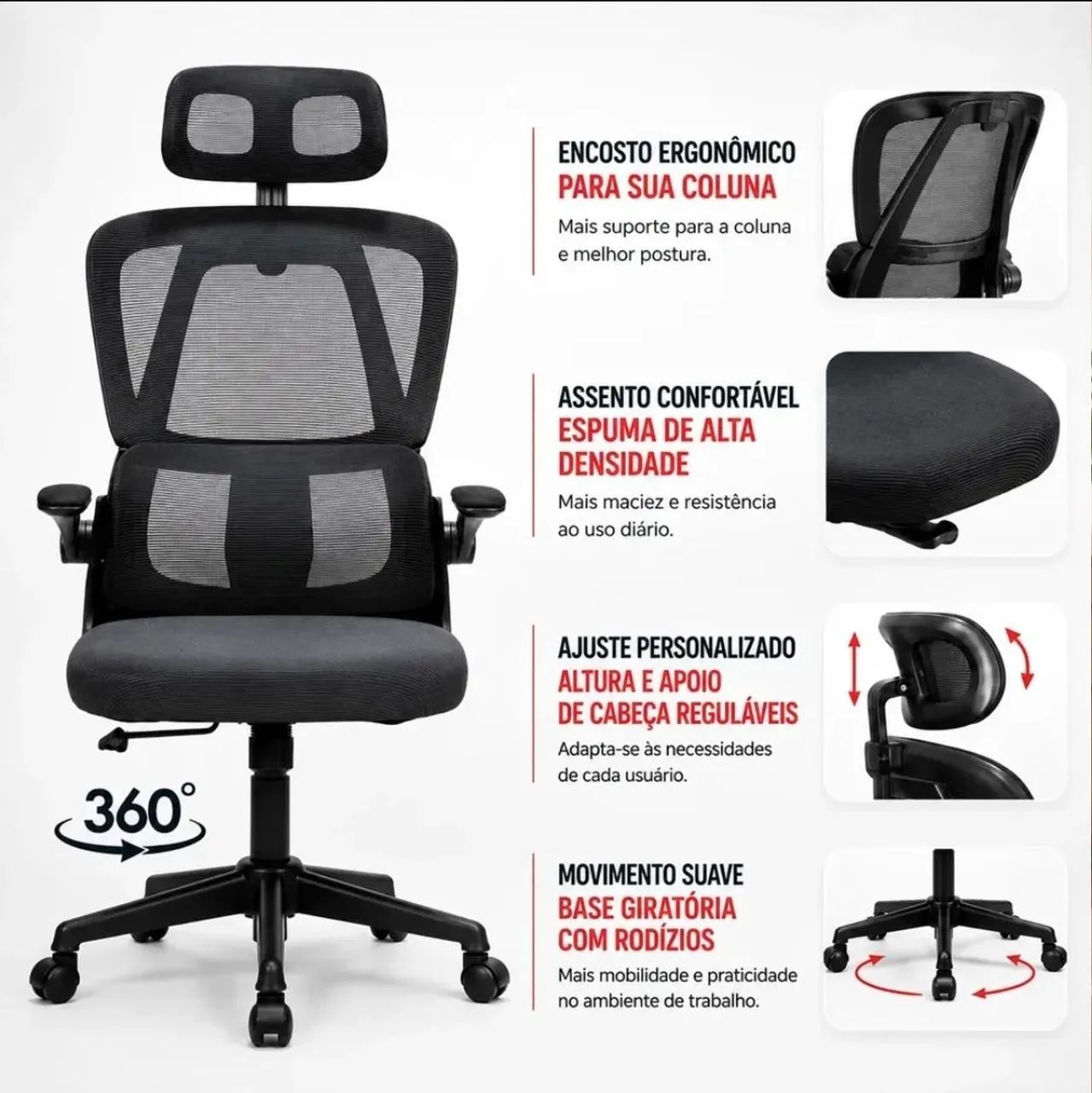 Cadeira gamer/escritório - Ergonômica - NOVA!  - Foto 2