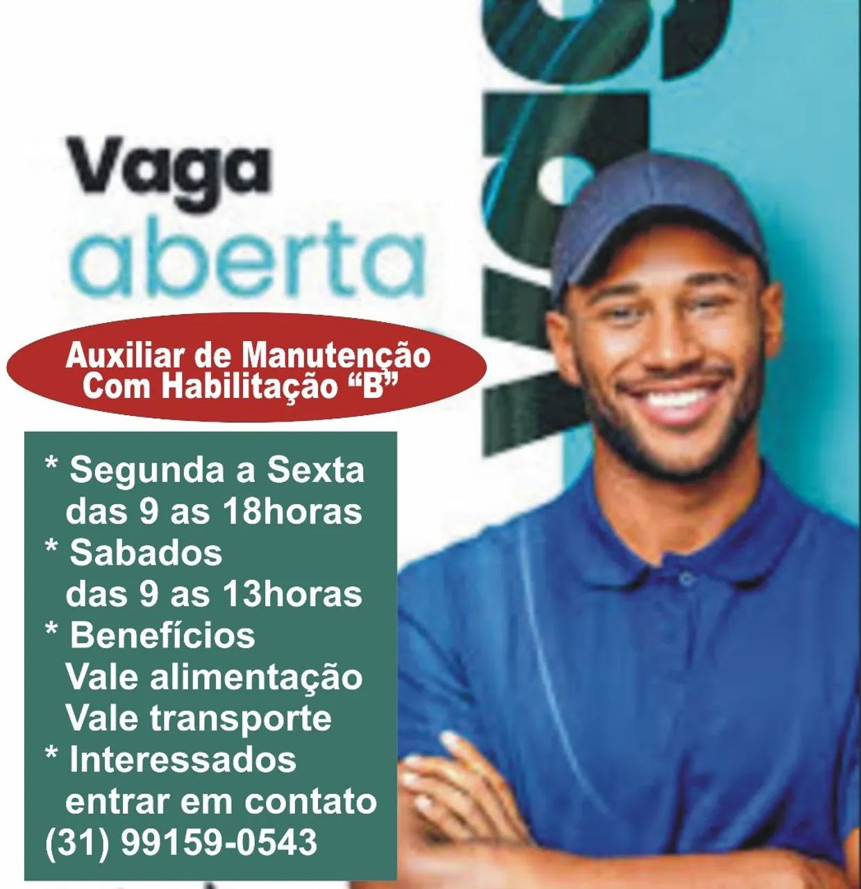 Auxiliar de manutenção com habilitação "B"