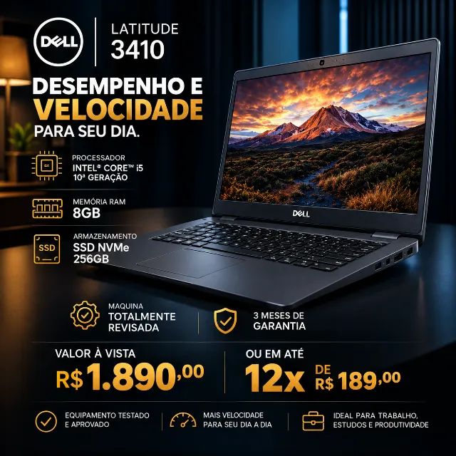Notebook Dell i5 / 8gb / 256