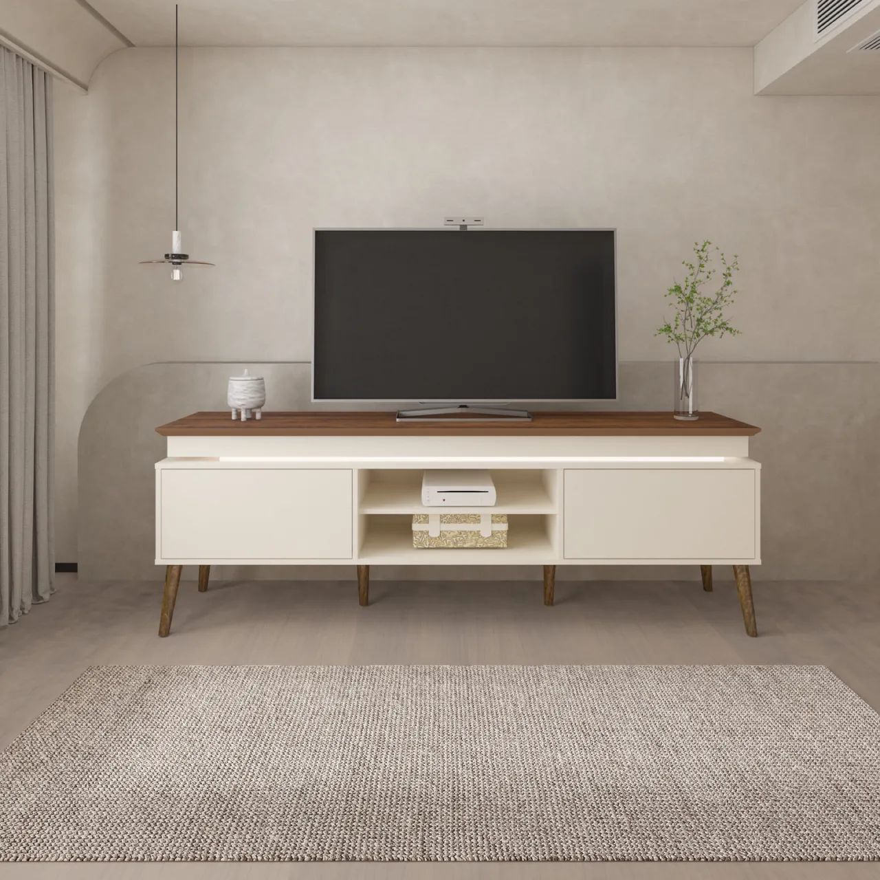 Rack Bancada Lumina Artely com LED, ideal para TVs até 75 Polegadas; - Foto 3