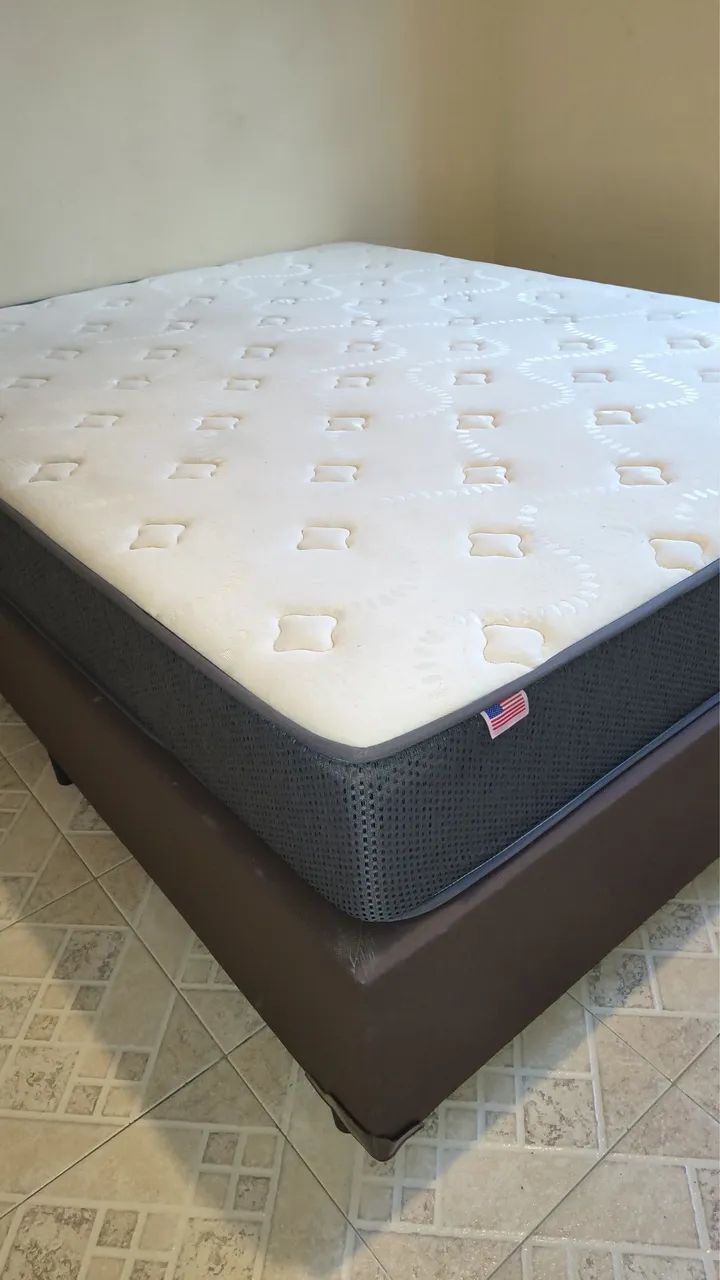 Cama box + colchão Queen molas ensacadas (150kg) - Foto 2