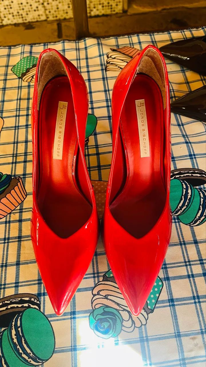 Scarpin Jorge Bischoff Original Vermelho em Verniz - Novo, Nunca Usado