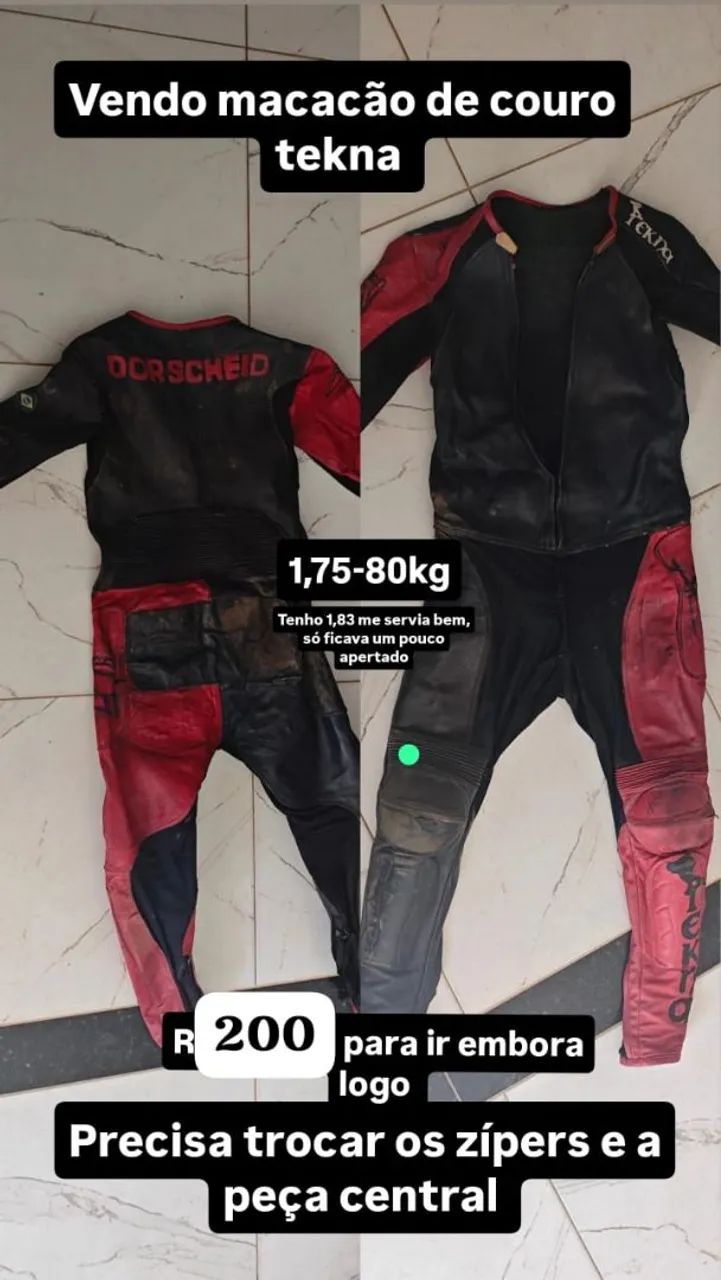 Macacão de couro tekna 