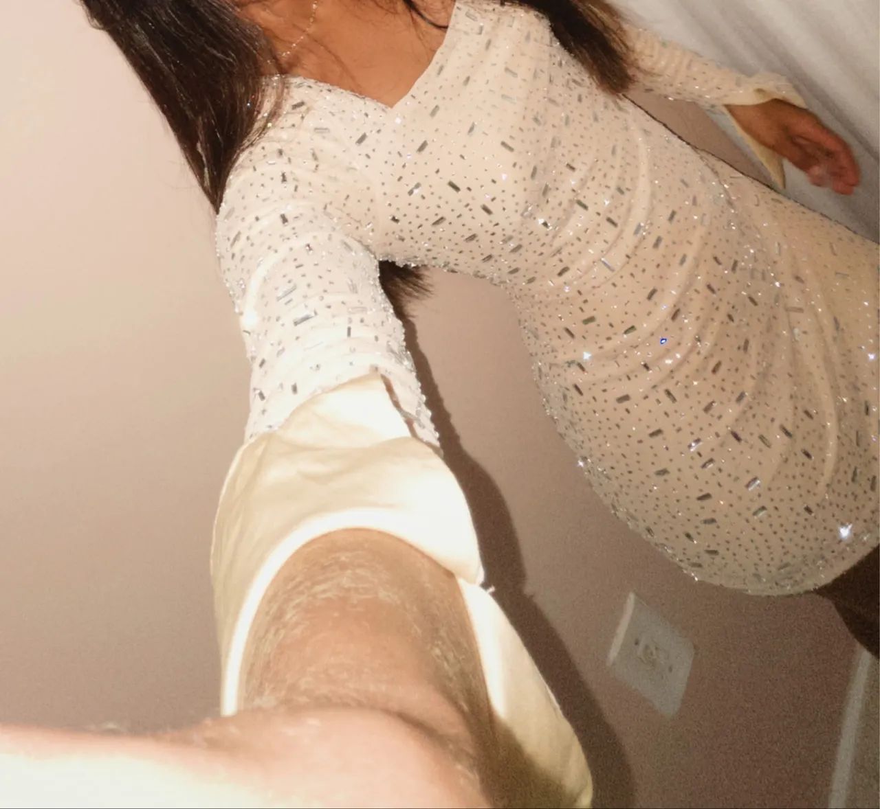 Vestido Bege com Manga  - Foto 2