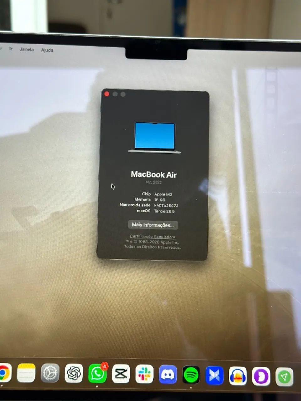 MacBook Air M2 13,6 - 16GB RAM / 256GB SSD - Excelente Estado