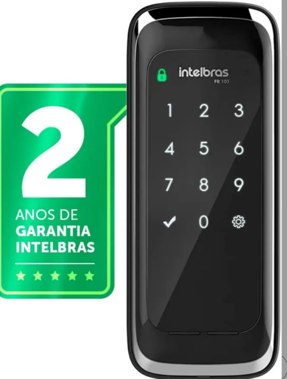 Fechadura Digital de Sobrepor Touch Screen FR 101 Preto Intelbras. - Foto 4