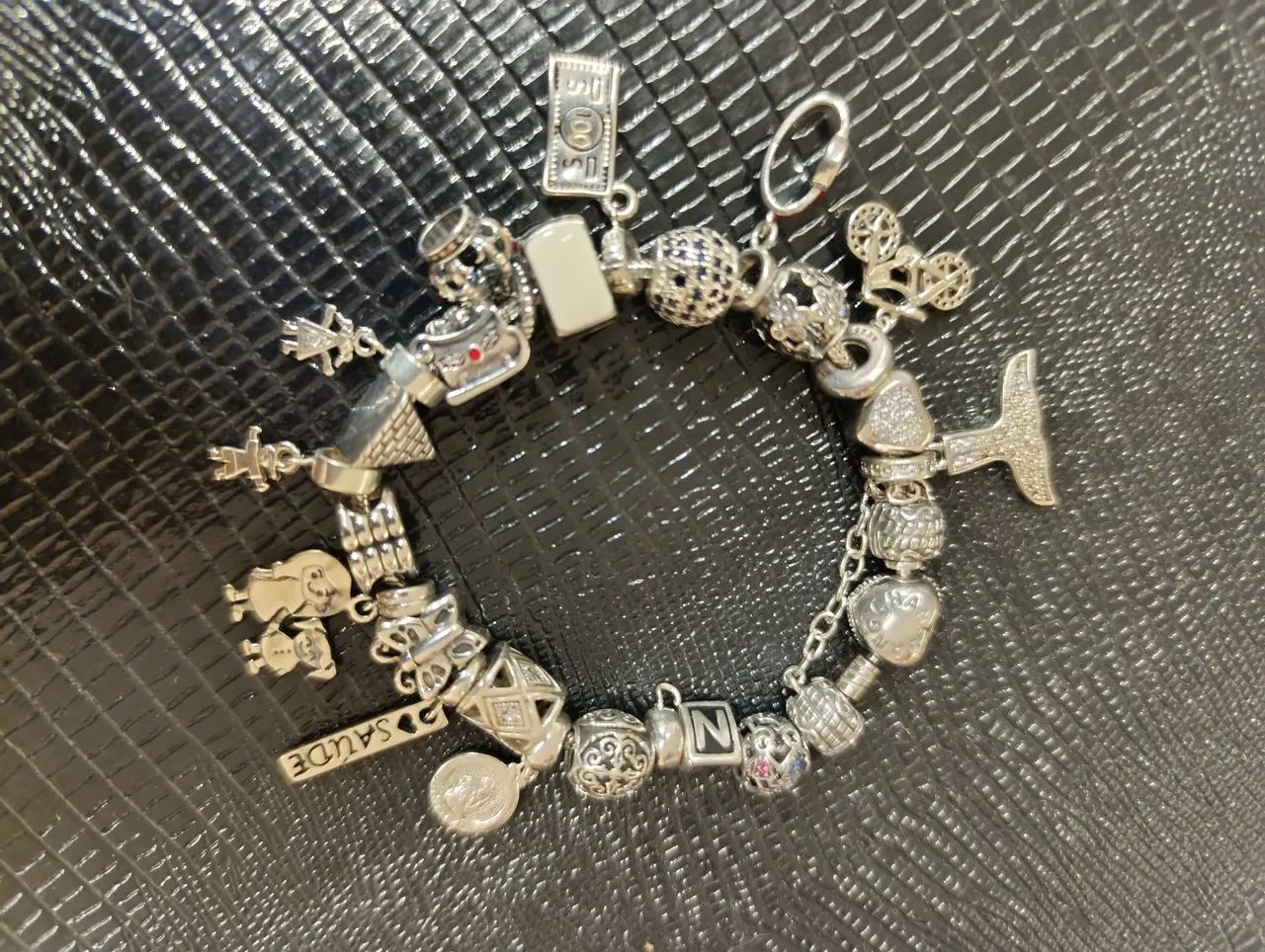 Pulseira de prata completa com Berloques 