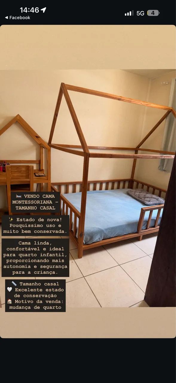 Cama montessoriana casal com colchão - Foto 2