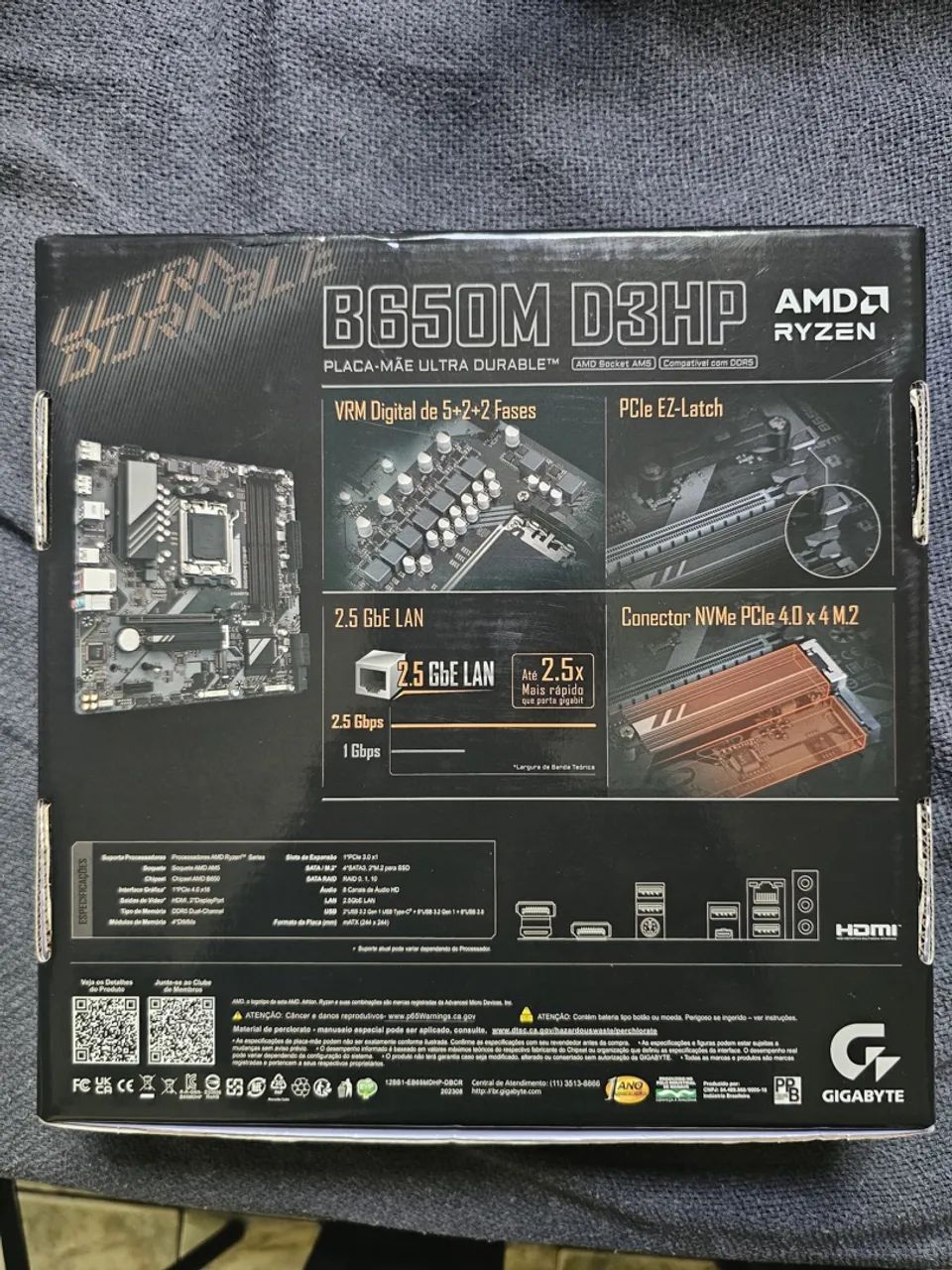Placa Mãe Gigabyte B650M D3HP AM5 DDR5 - Open Box - Nova - Foto 2