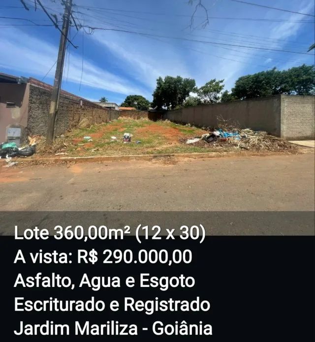 lote no setor Mariliza-Goiânia