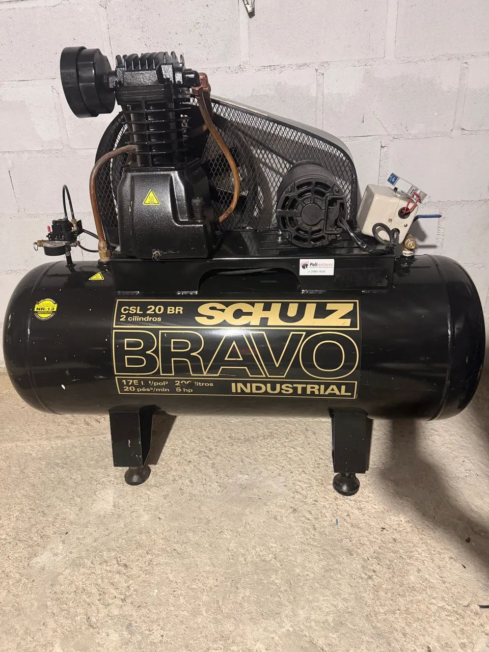 Compressor schulz 20 pés 200 litros 