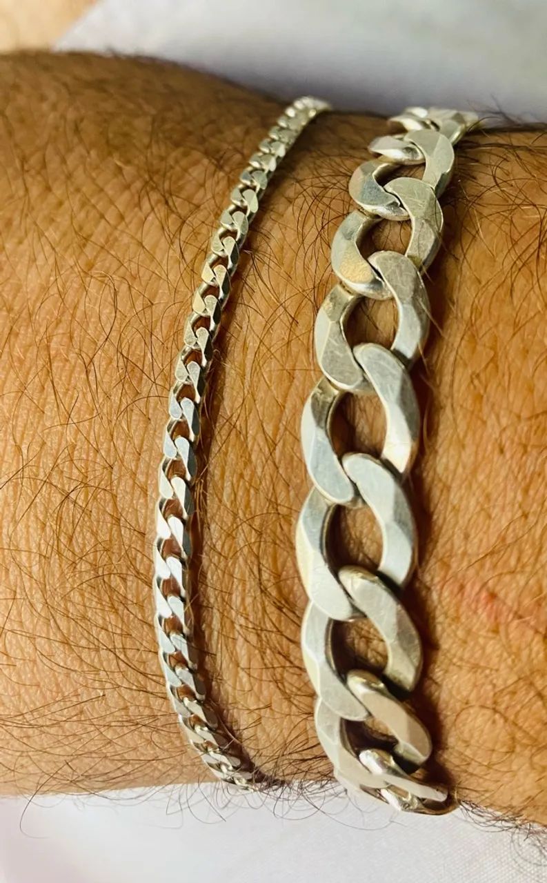 Pulseiras Prata 925 1x1 8MM ?GROSSA? - Foto 4