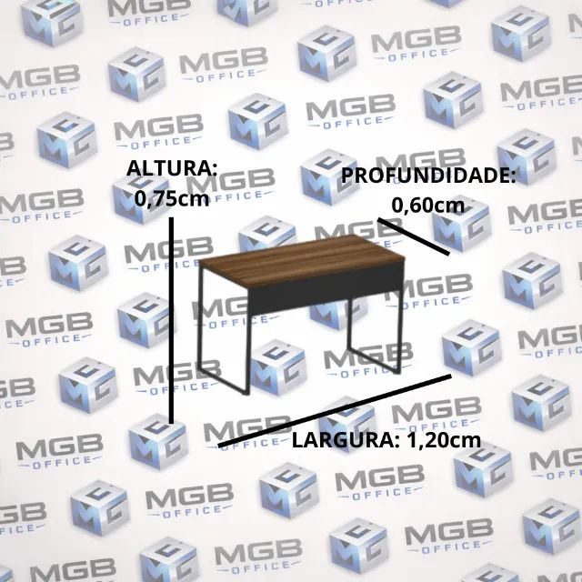 Mesa Reta de Escritório - 0,75x1,20x0,60cm - ENTREGAMOS!! - Foto 3