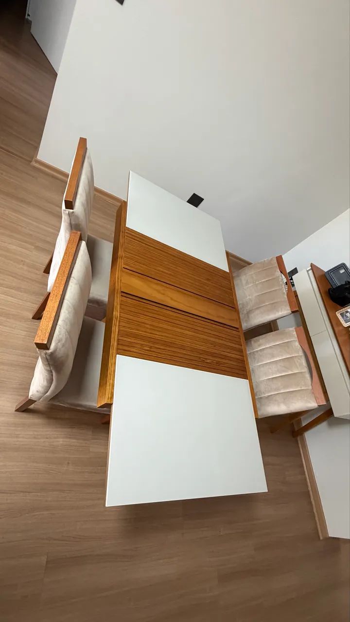 Mesa extensível tampo de vidro com 4 cadeiras - Foto 3