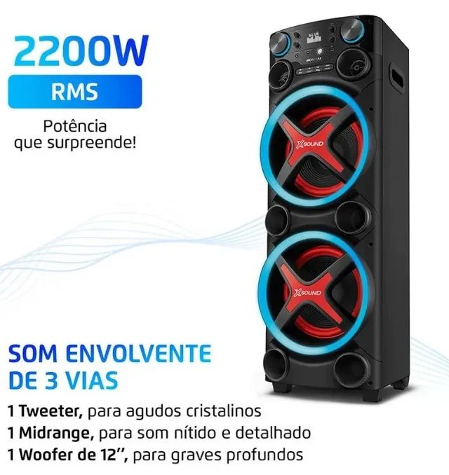 Torre de Som Bluetooth Mondial 2200w - Foto 3