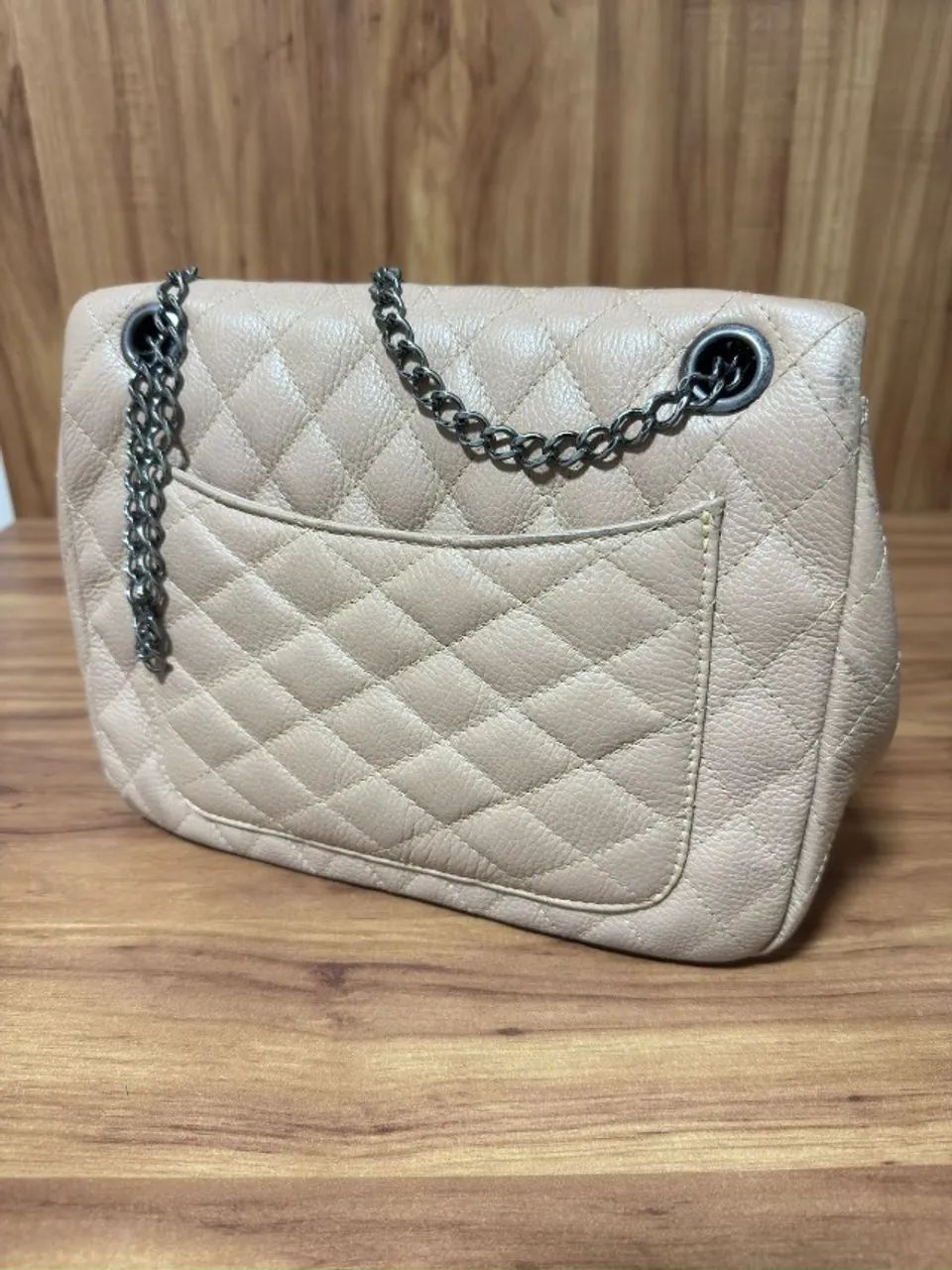 Bolsa em couro legítimo na cor nude - Foto 3