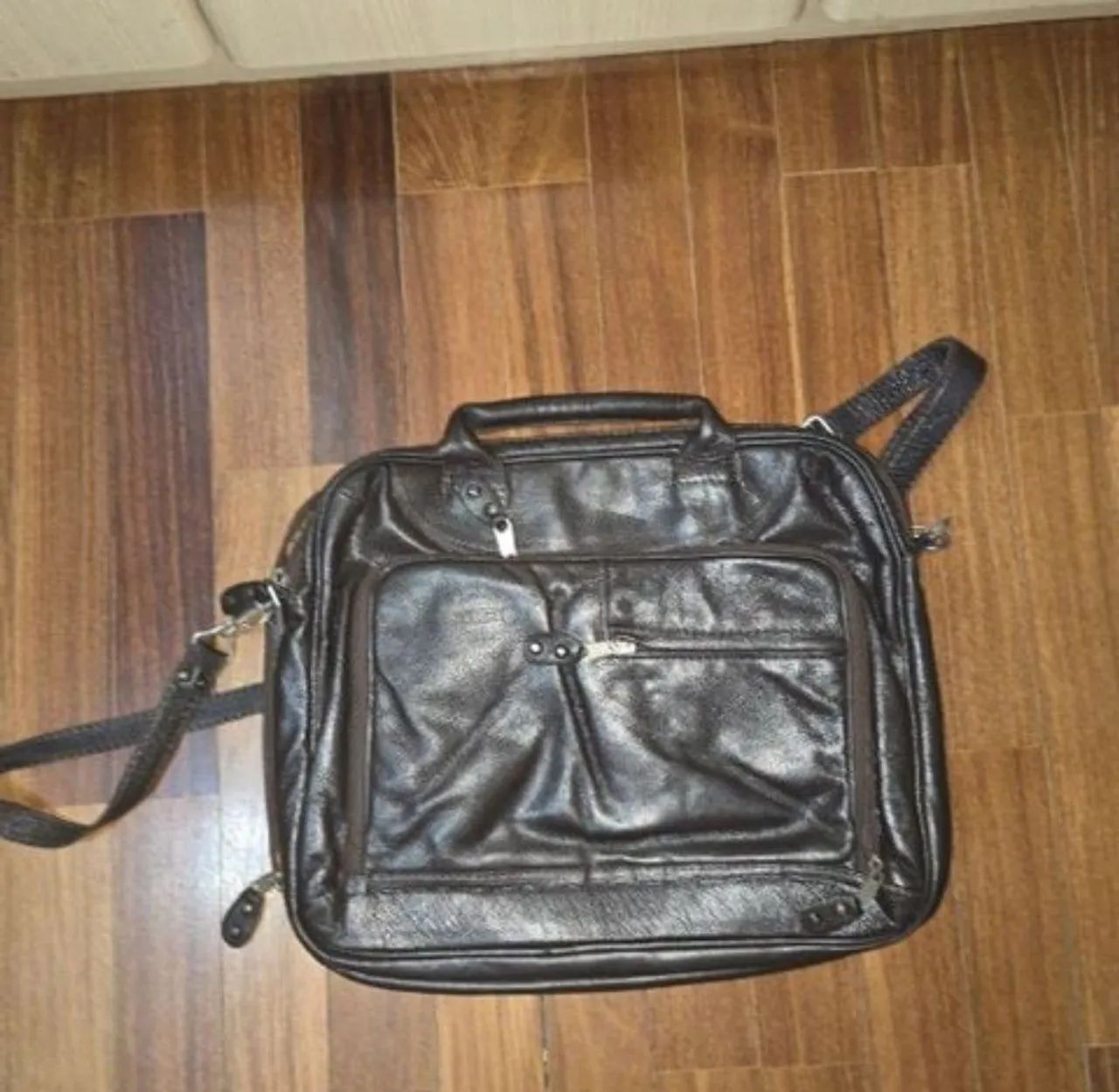 bolsa executiva de couro legítimo marrom