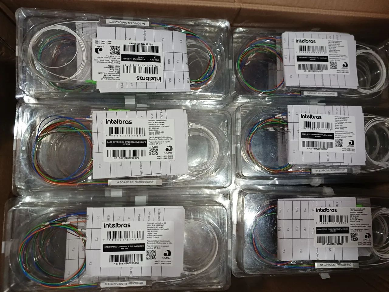 Kit 5 Cabos optico com divisor plc 1x4 sc/apc xfs142 novo! - Foto 4