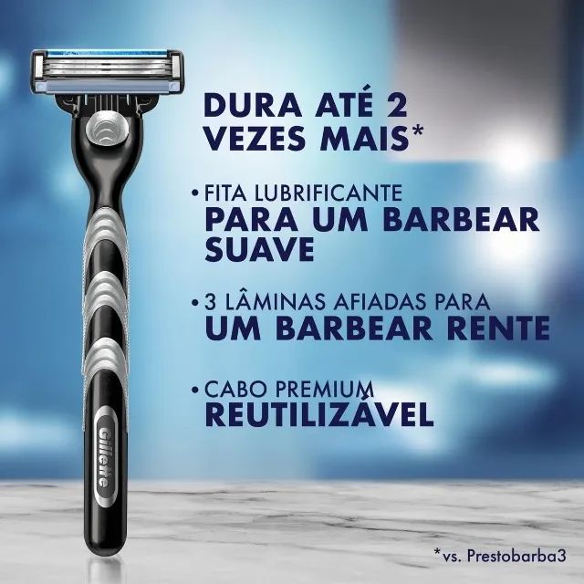 Gillette Mach3, Carga para Aparelho de Barbear com 3 Lâminas 8 Unidades - Foto 5