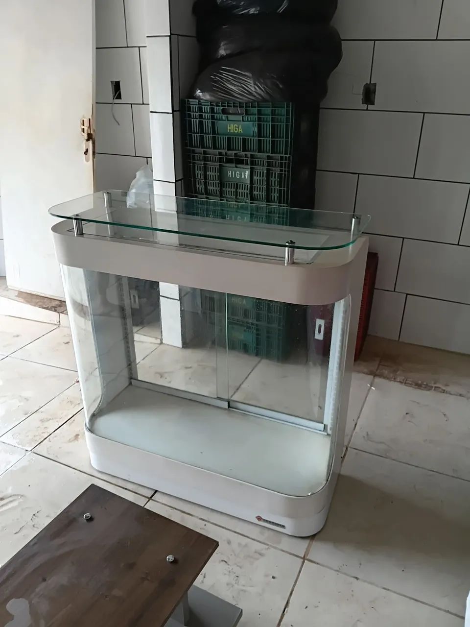 Balcão expositor vidro temperado