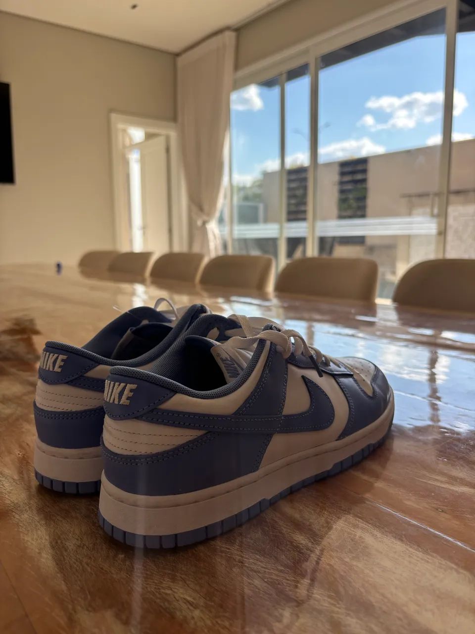 Tênis Nike dunk azul/branco original tamanho 41 - Foto 2