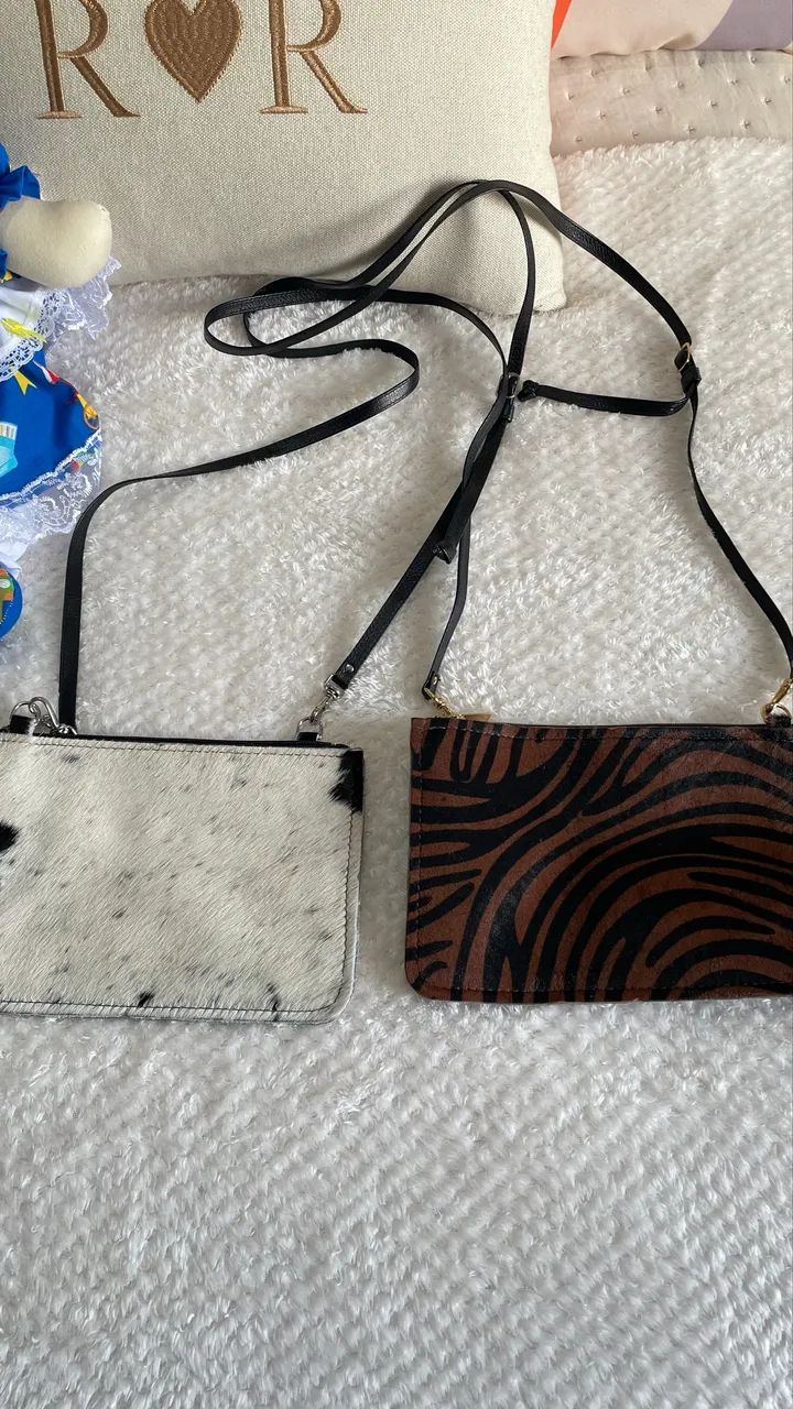 Bolsa de couro legítimo com pelo  - Foto 2