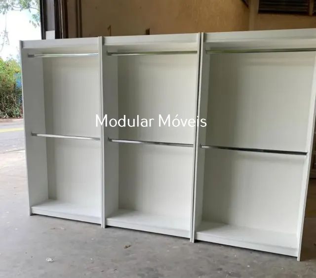Kit 3 Cabideiros Duplos - MDF Branco