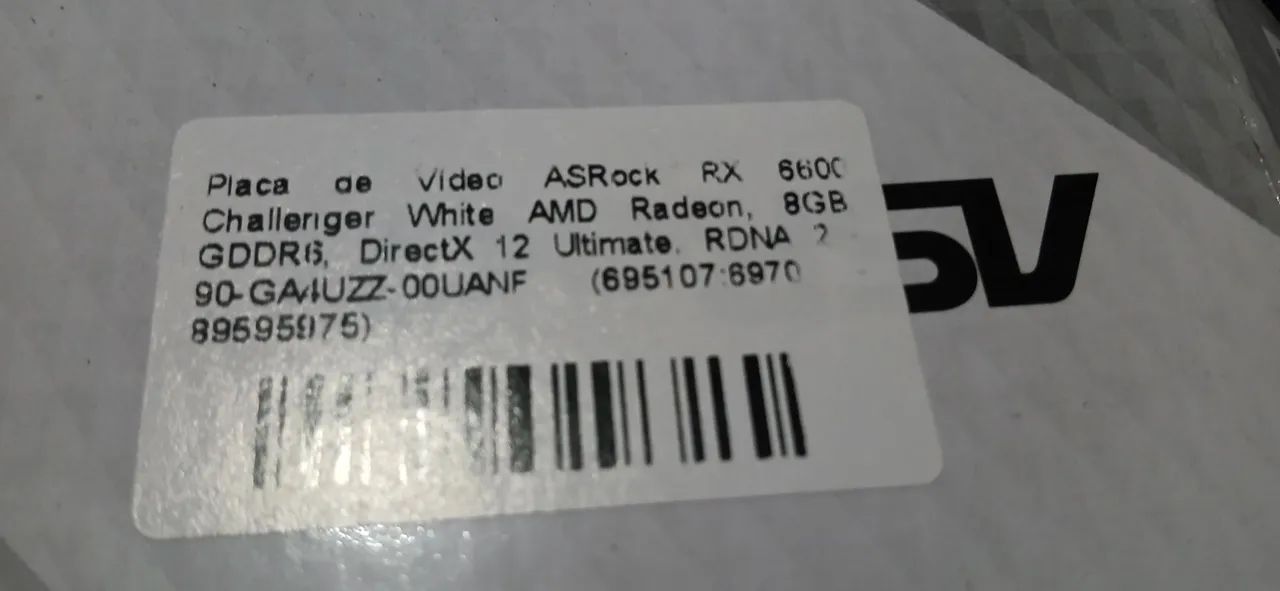 Vendo placa de vídeo amd rx6600 arshock