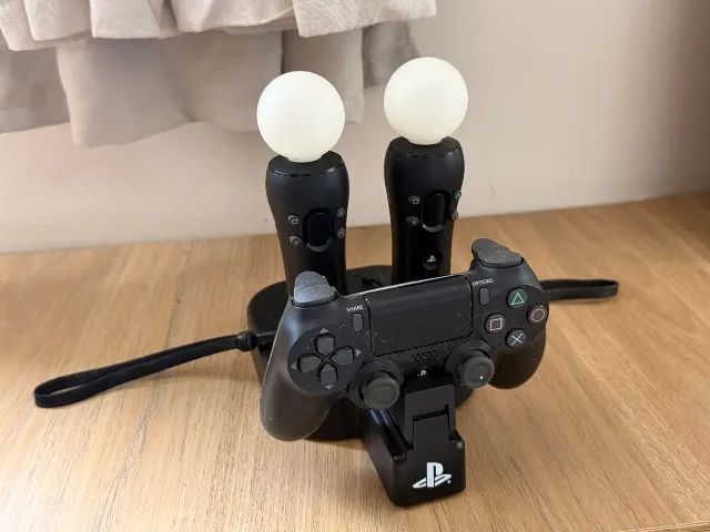 PlayStation PSVR 1 completo com câmera, 2 Move, Aim (arma), DualShock 4, caixa e cabos - Foto 2