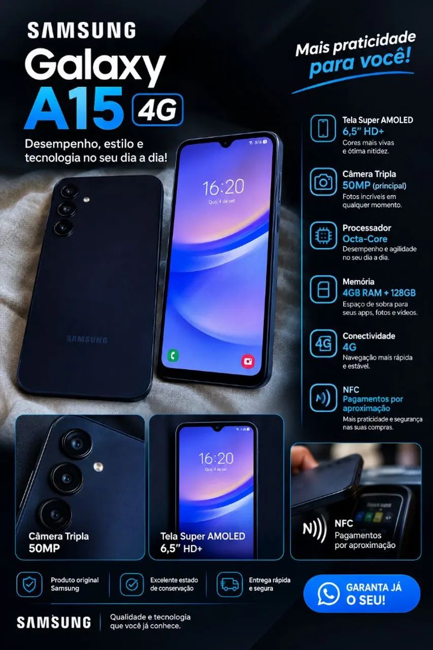 Samsung A15 com NFC