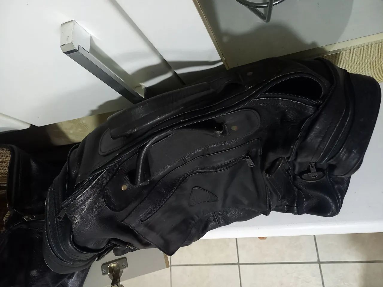 Bolsa de viagem em couro natural - Foto 4