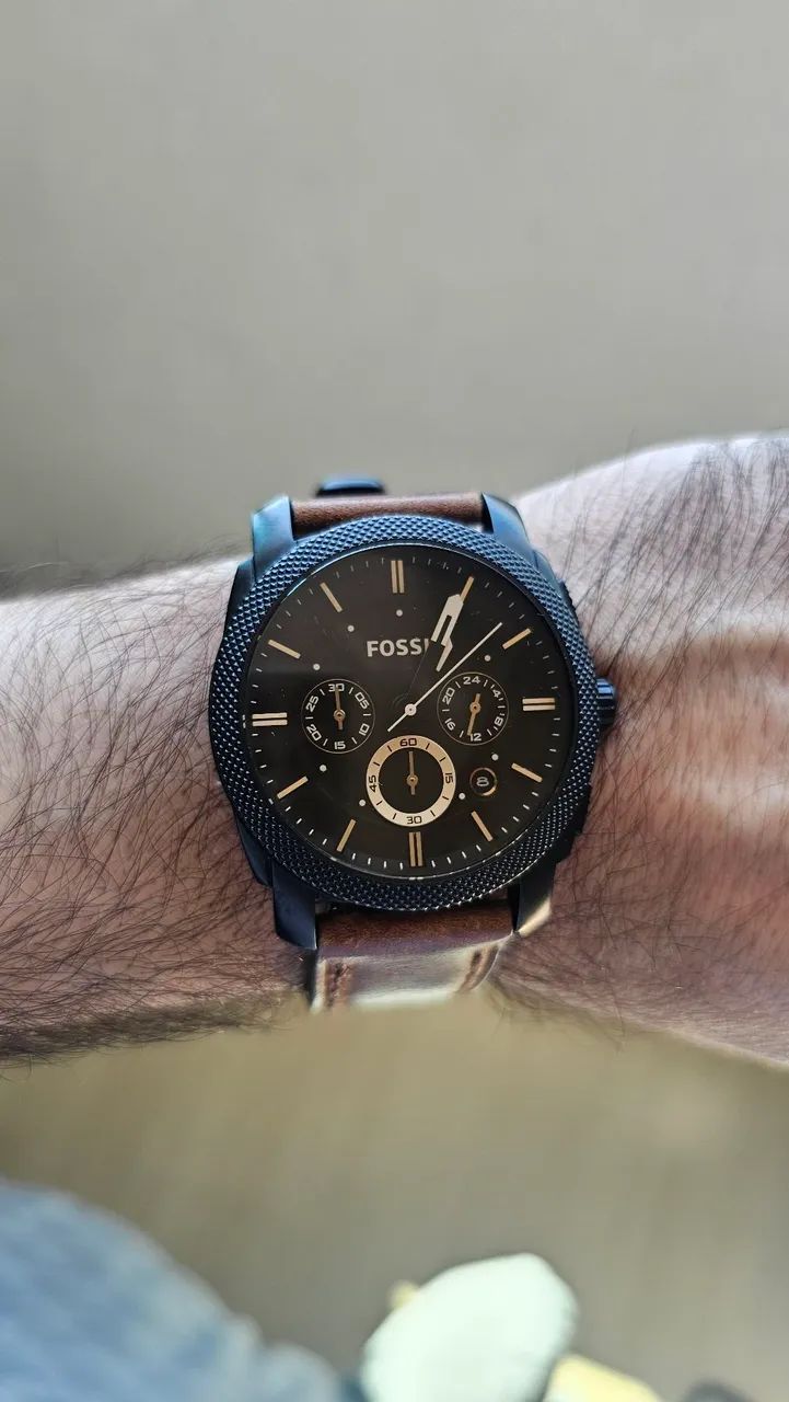 Relogio fossil fs4656 pulseira couro