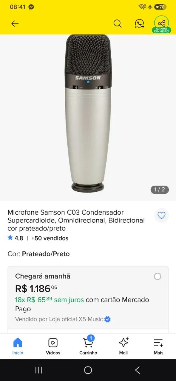 Microfone condensador Samson c03u - Foto 2