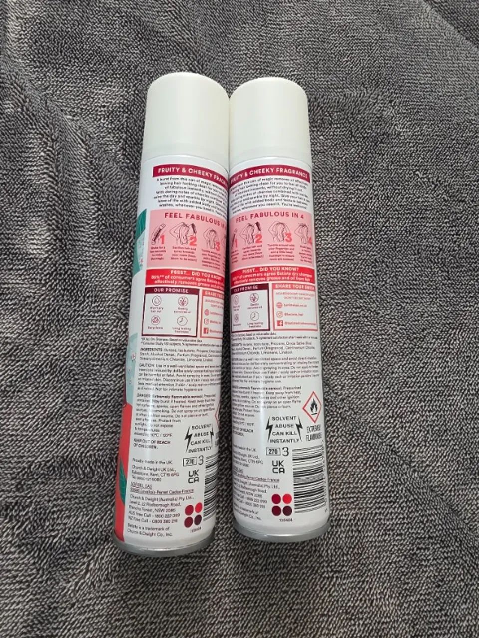 Kit com 2 Batiste Xampu a seco - dry shampoo cherry cereja  - Foto 2
