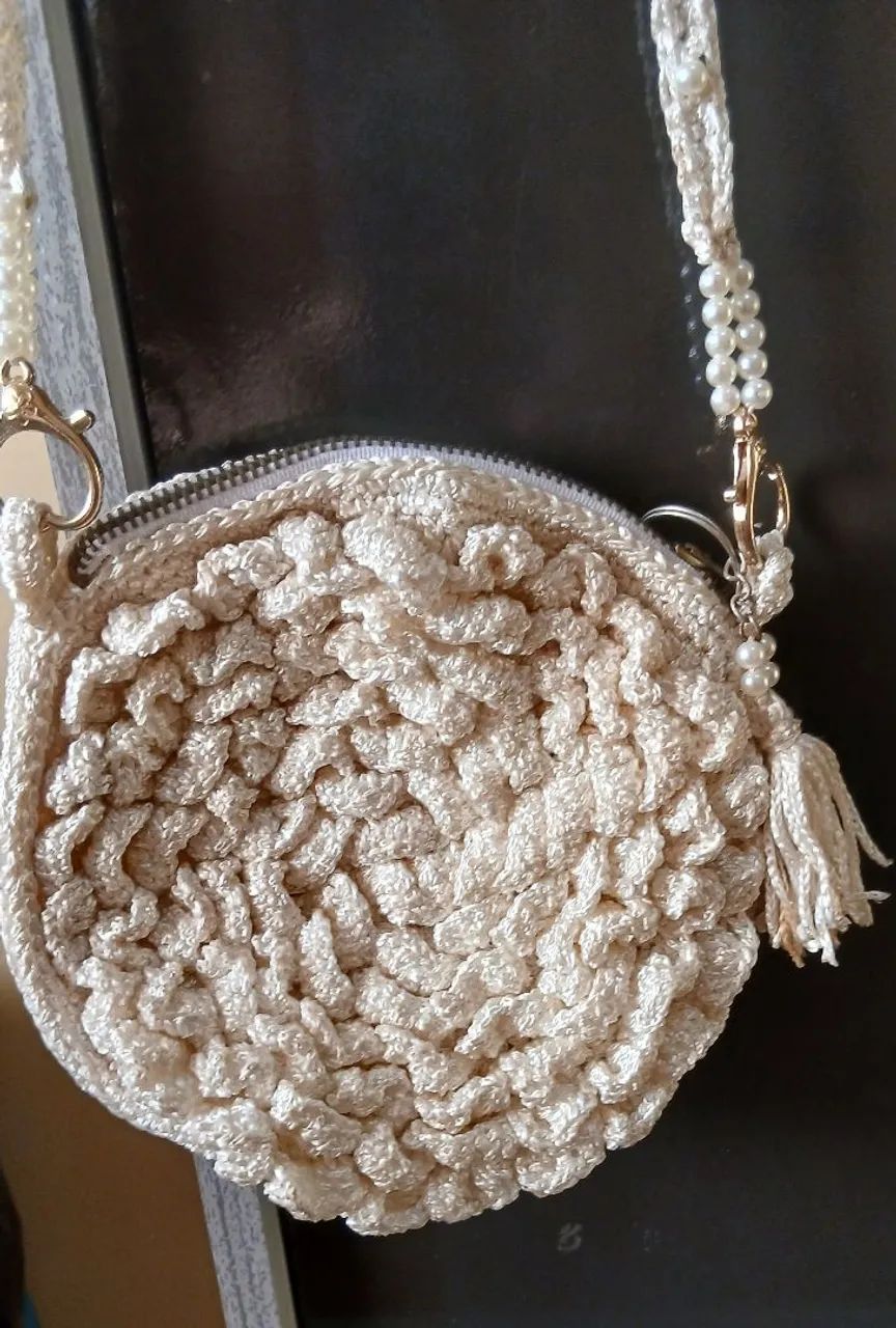 Bolsa de croché redonda  - Foto 2