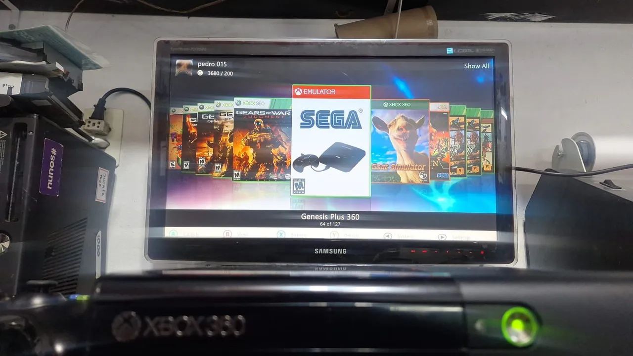 Xbox 360 super slim com HD 320 lotado jogo - Foto 3