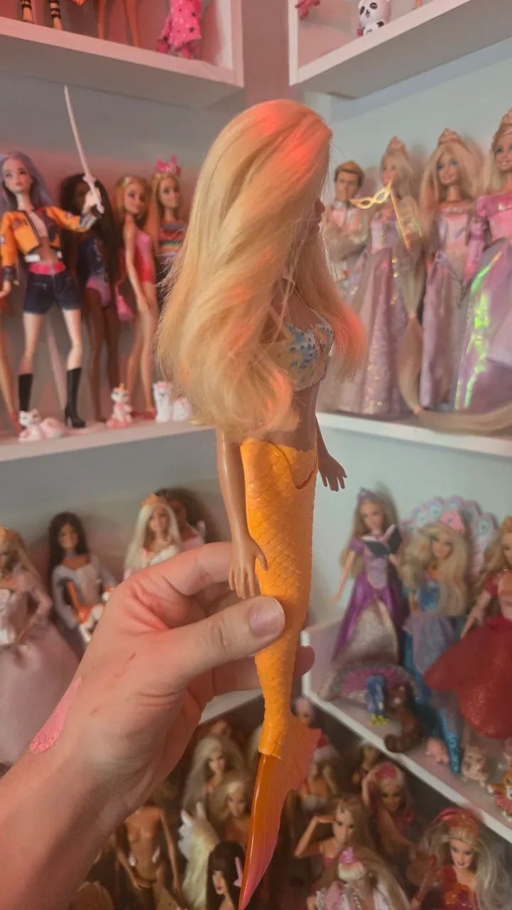 Boneca Barbie Sereia 1 Laranja - Foto 4