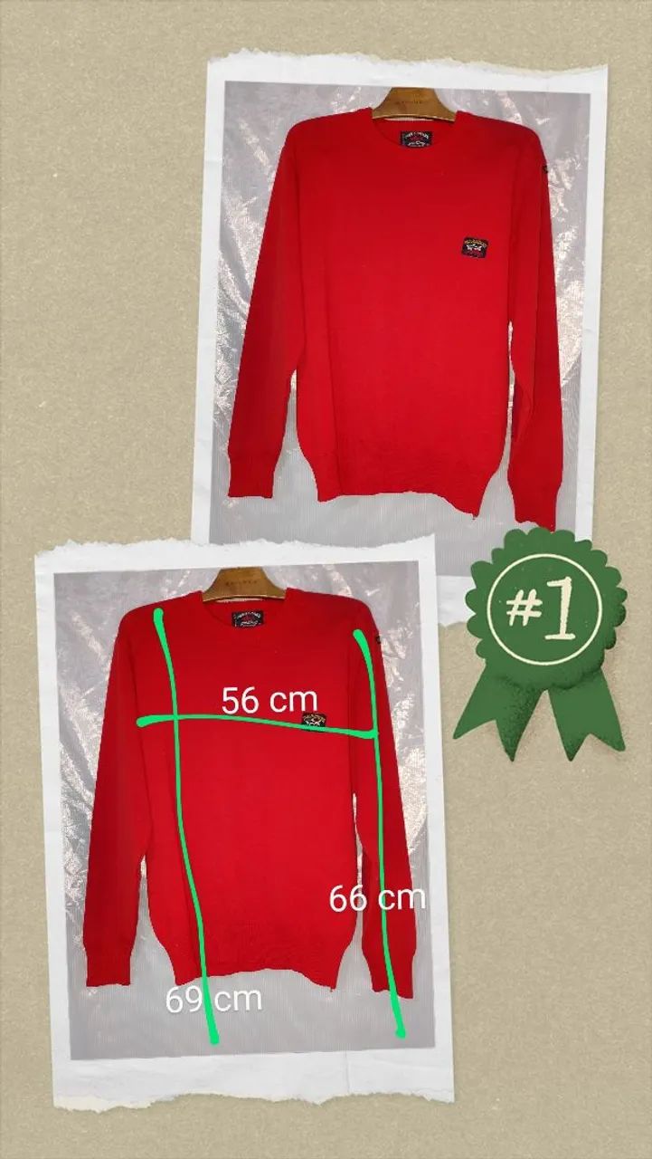 Suéter vermelho de lá marca Italiana 